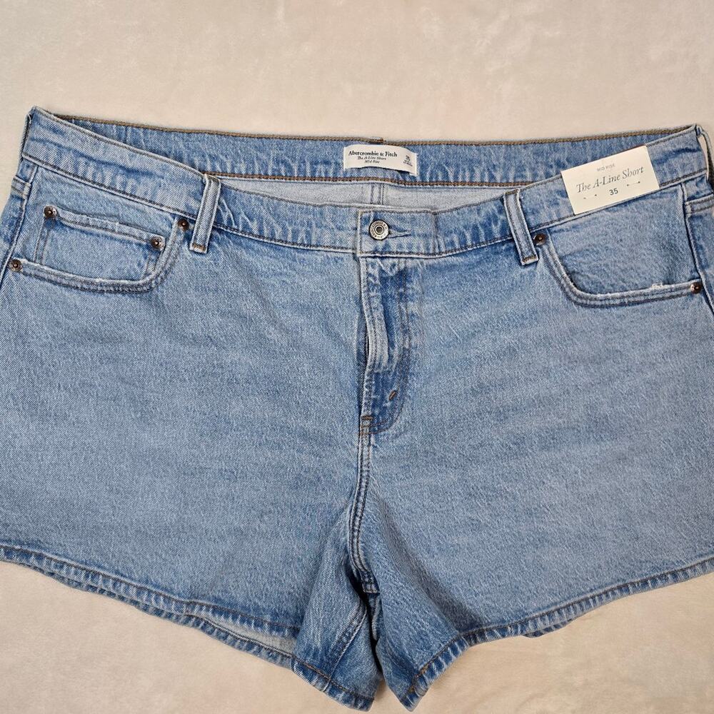 Abercrombie & Fitch Women's Denim A-Line Shorts sz 35 NWT